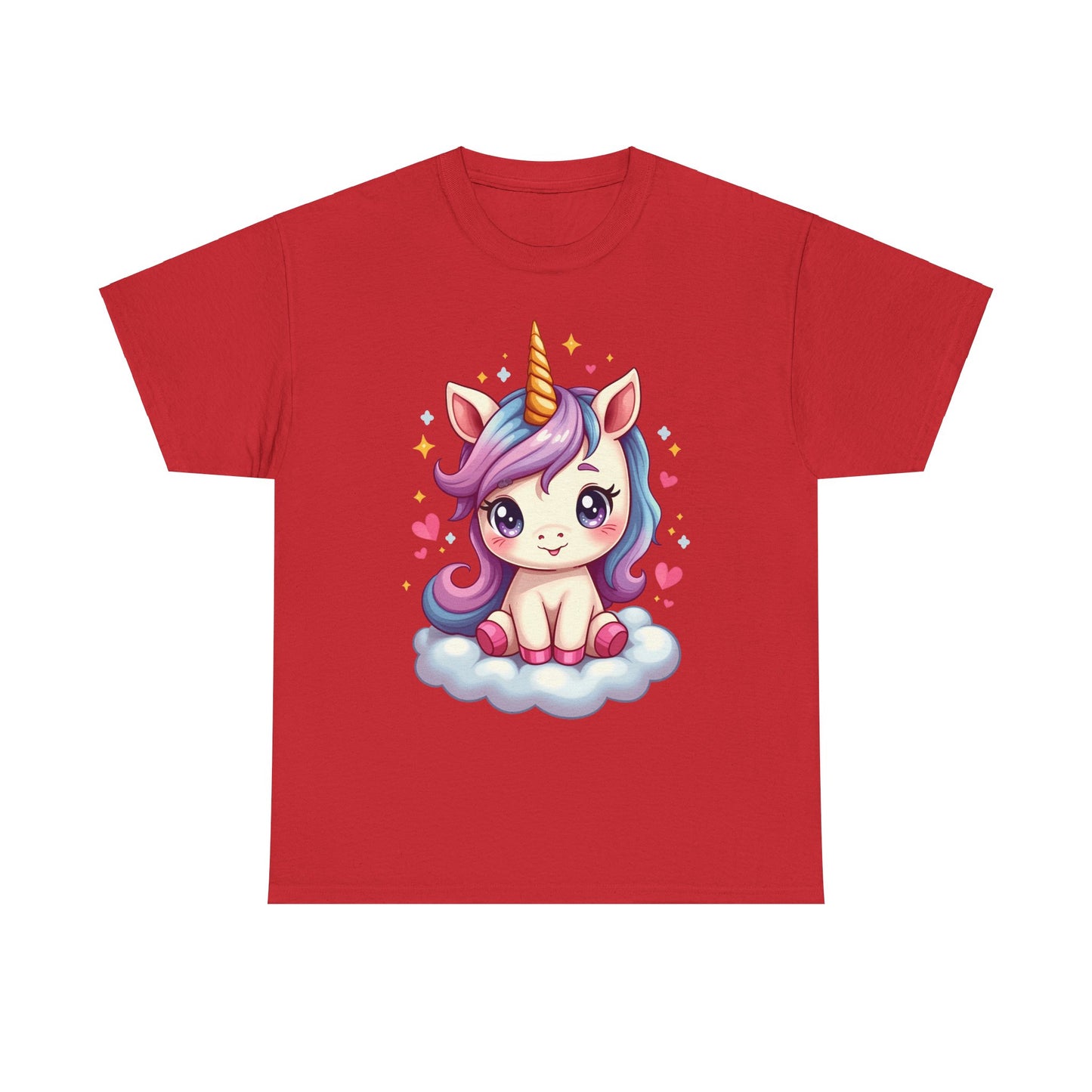 Cute Unicorn Heavy Cotton Tee for Kids & Teens - Perfect Gift for Birthdays and Celebrations