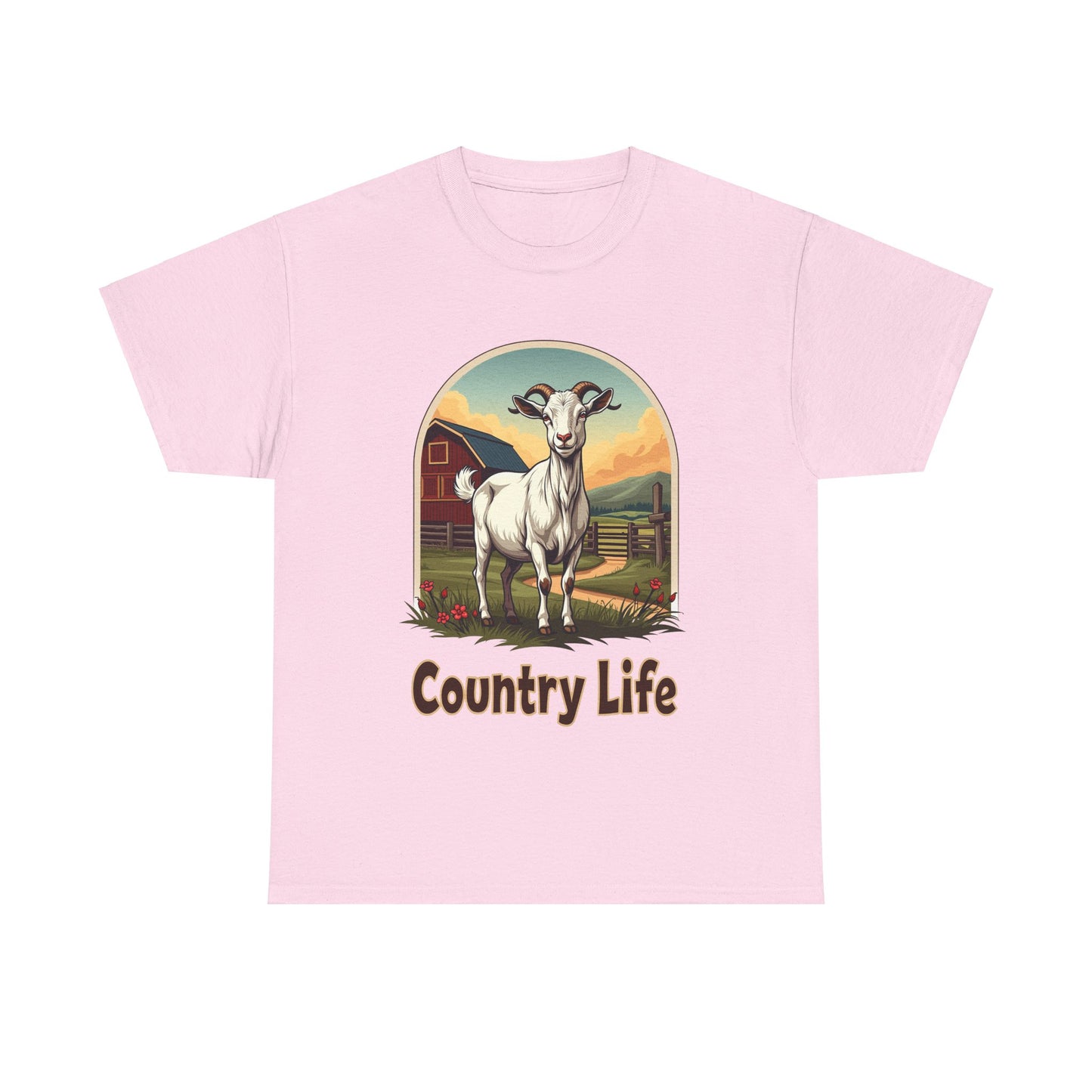 Country Life Unisex Heavy Cotton Tee - Rustic Farm Animal Graphic T-Shirt