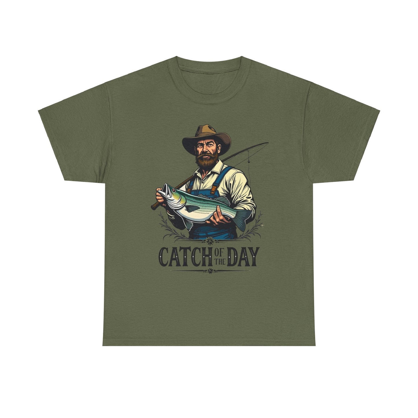 Catch of the Day Fishing Tee - Unisex Heavy Cotton Graphic T-Shirt