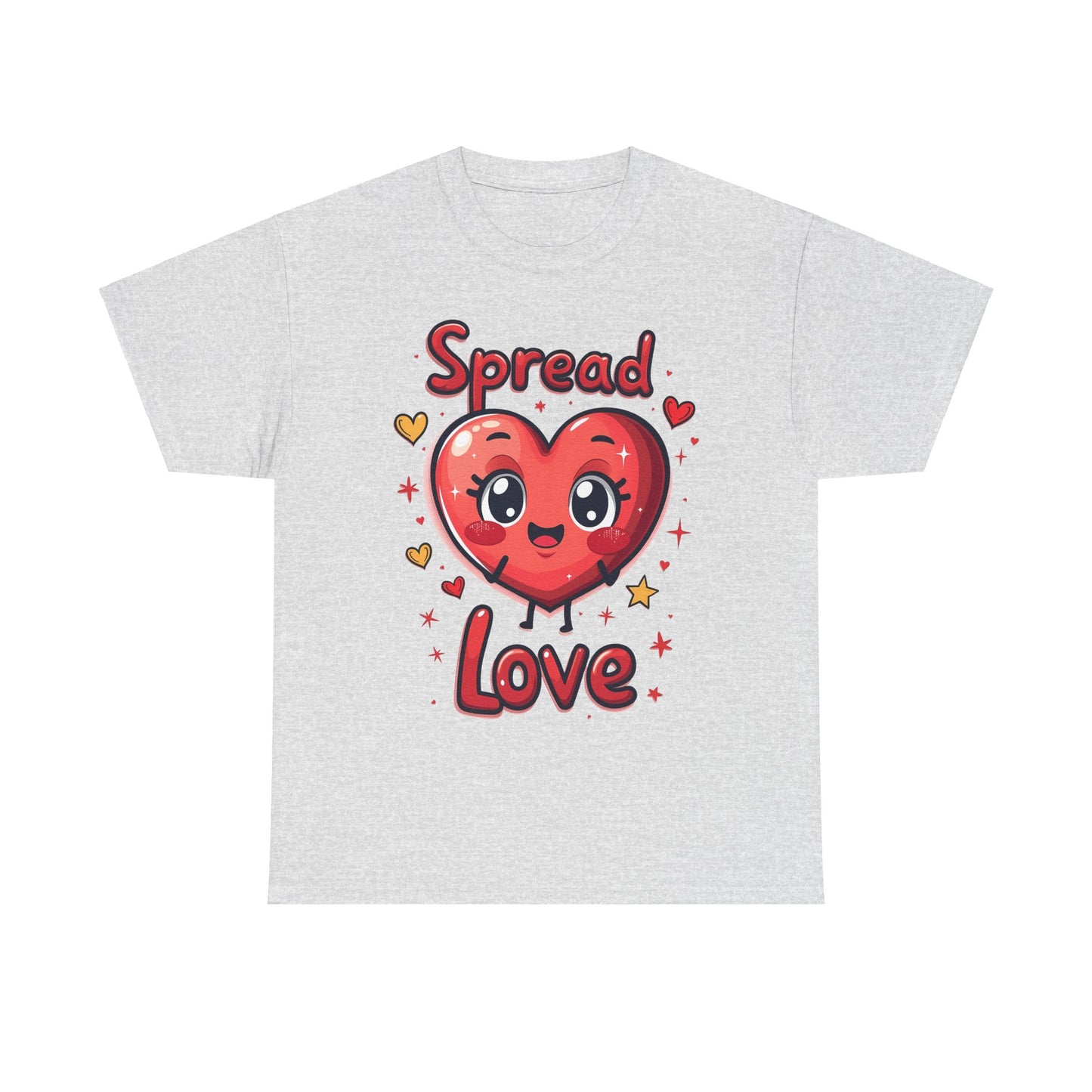 Spread Love Unisex Heavy Cotton Tee - Cute Heart Design