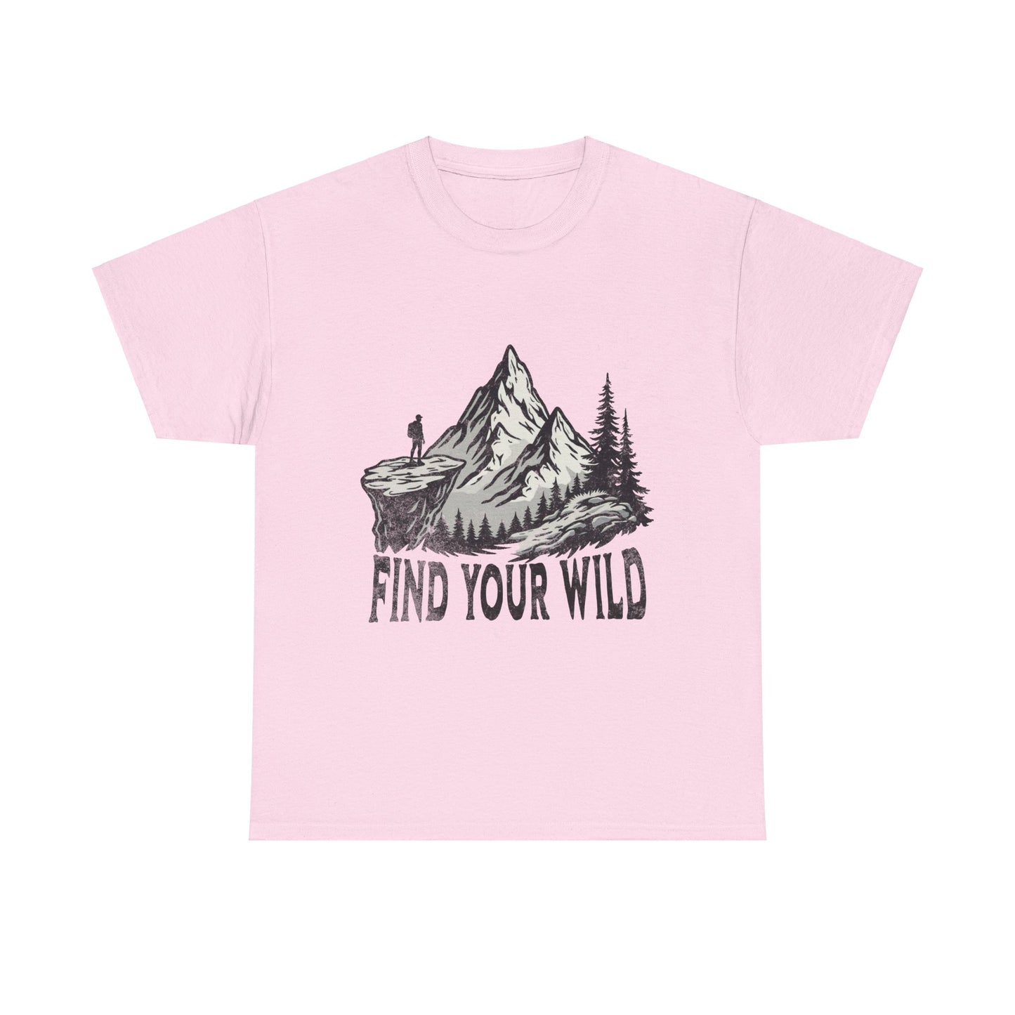 Find Your Wild Unisex Heavy Cotton Tee - Adventure Mountain Graphic Shirt