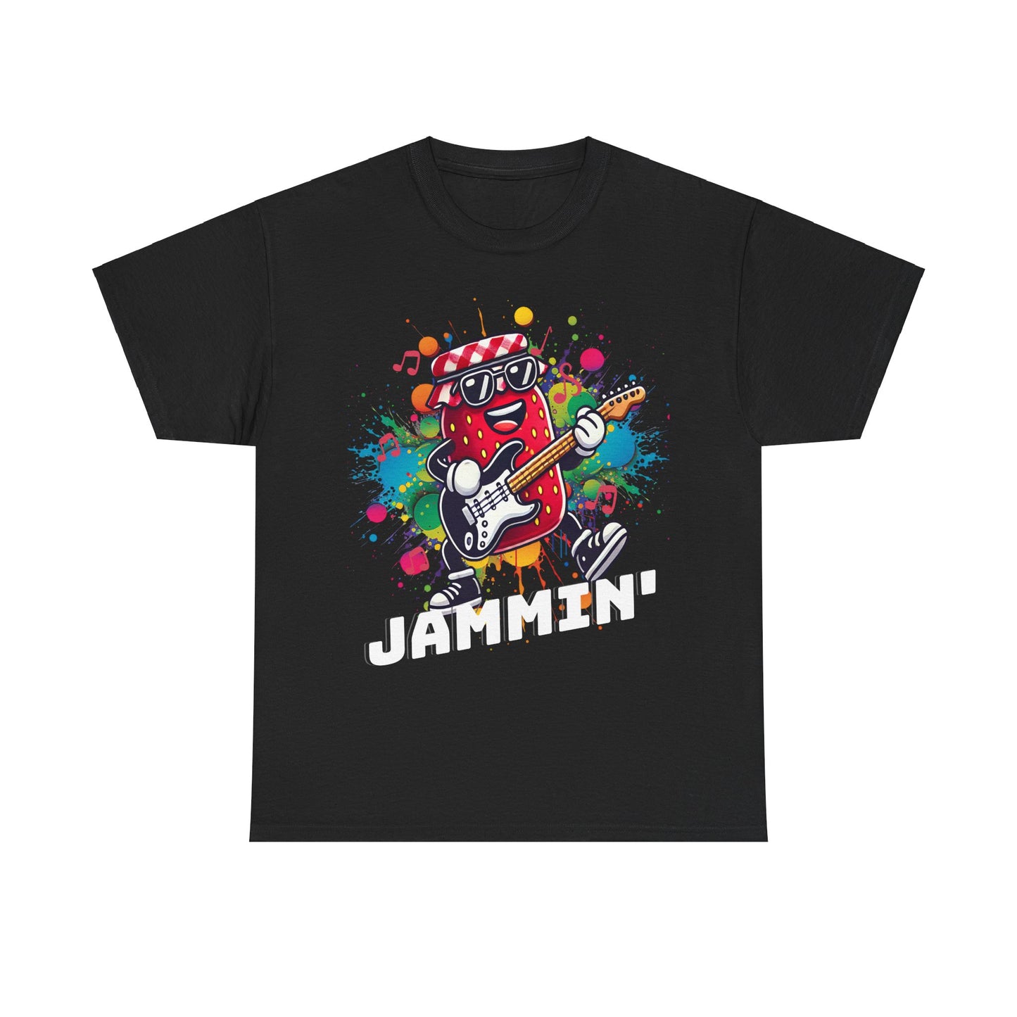 Jammin' Unisex Heavy Cotton Tee - Rock Your Vibe with Colorful Music Design