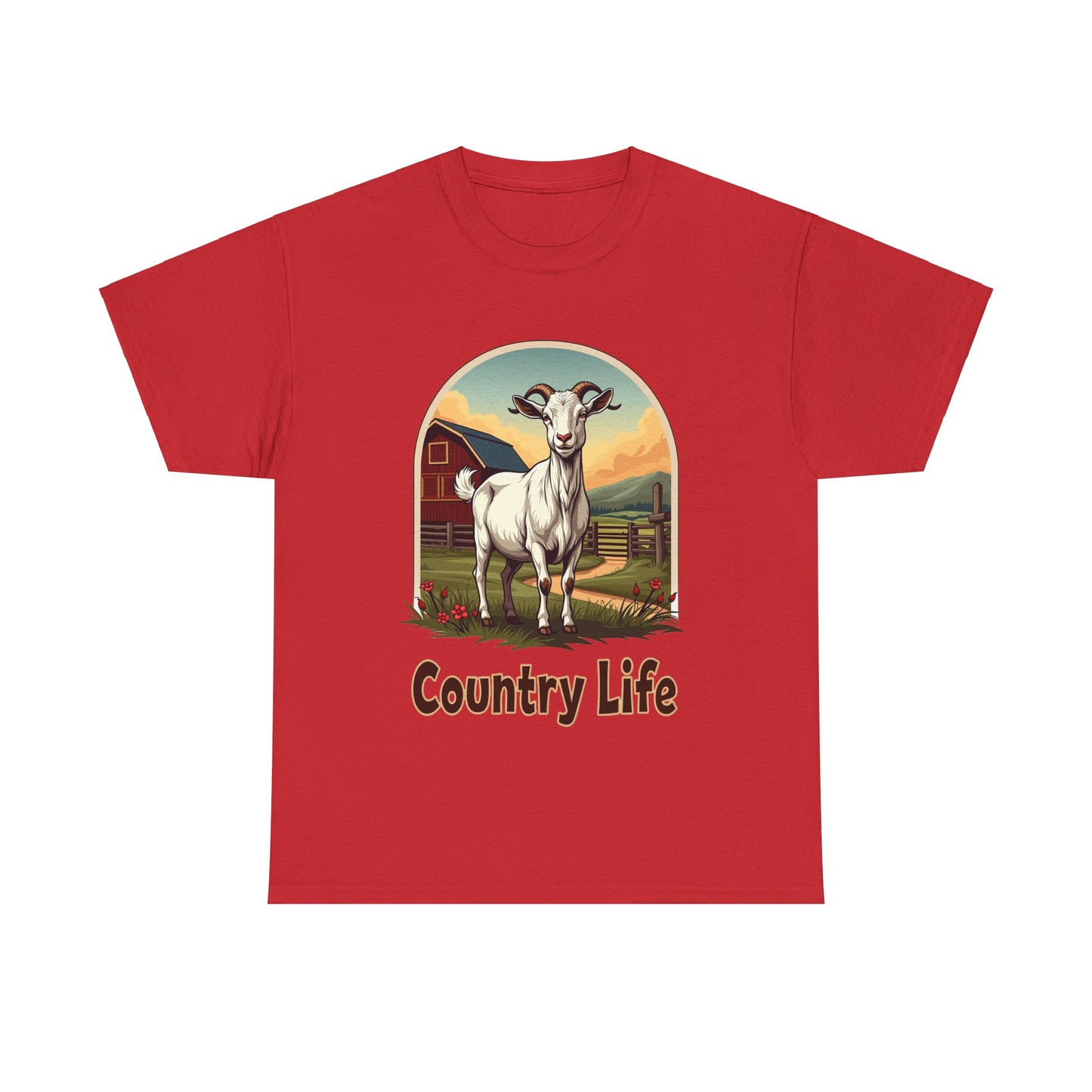 Country Life Unisex Heavy Cotton Tee - Rustic Farm Animal Graphic T-Shirt