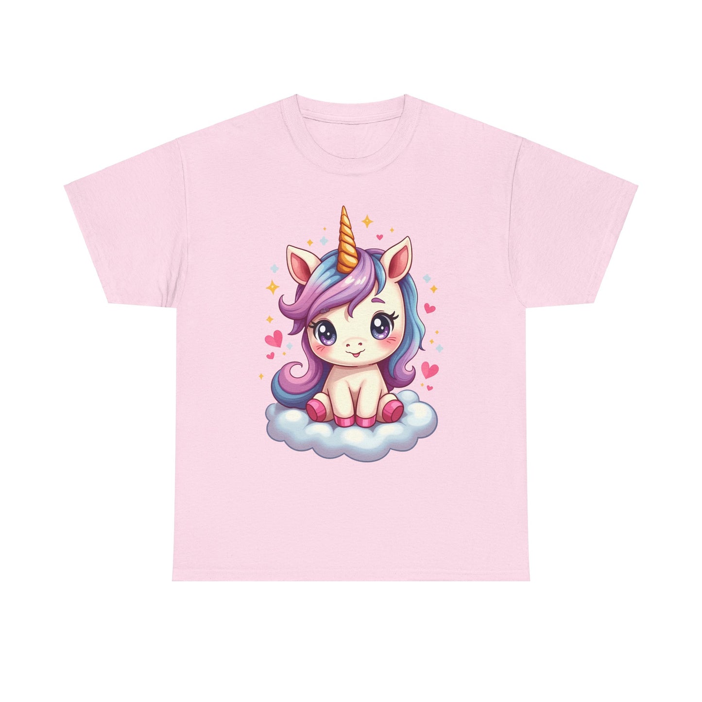 Cute Unicorn Heavy Cotton Tee for Kids & Teens - Perfect Gift for Birthdays and Celebrations