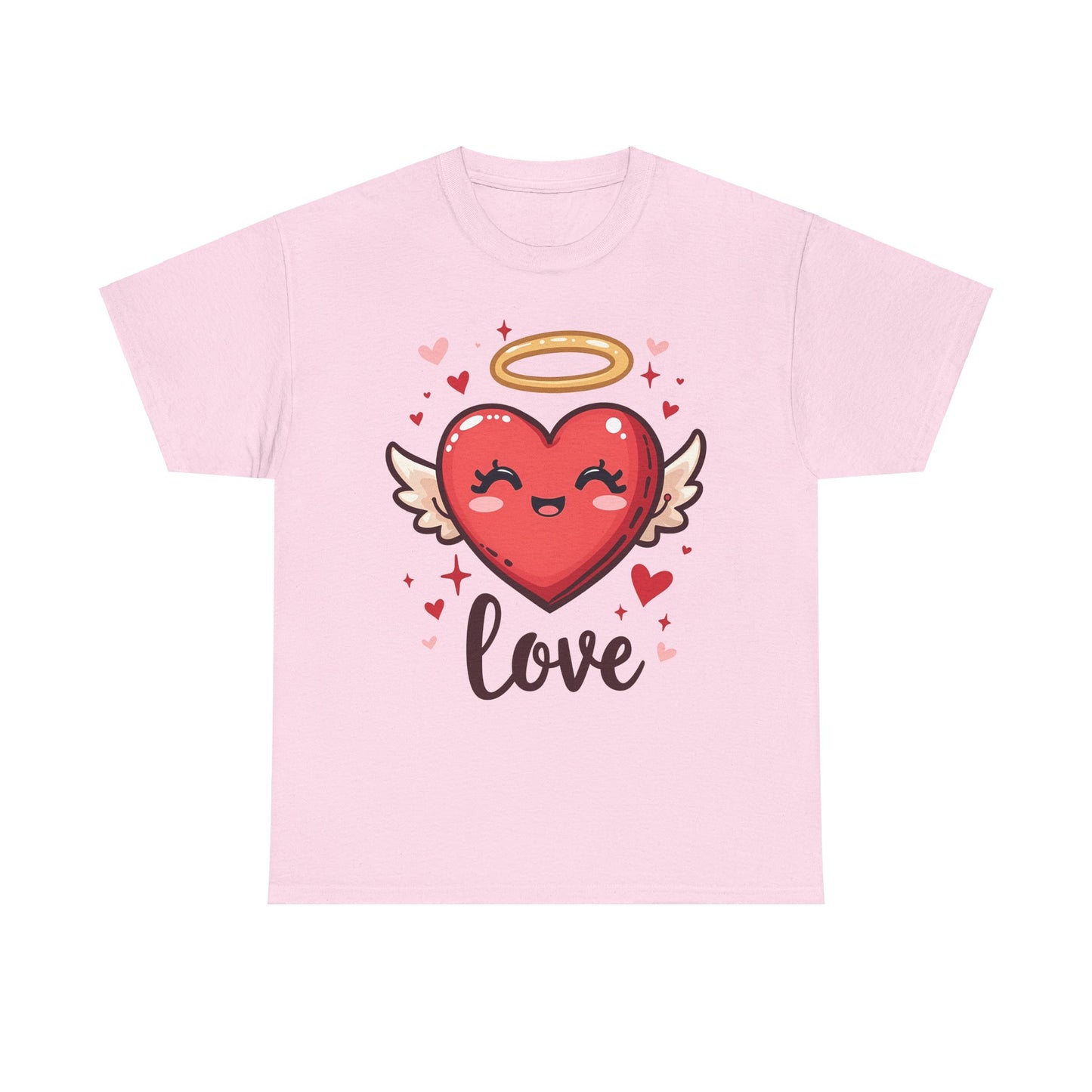 Heart with Angel Wings and Halo Unisex Heavy Cotton Tee - Cute Heart Design