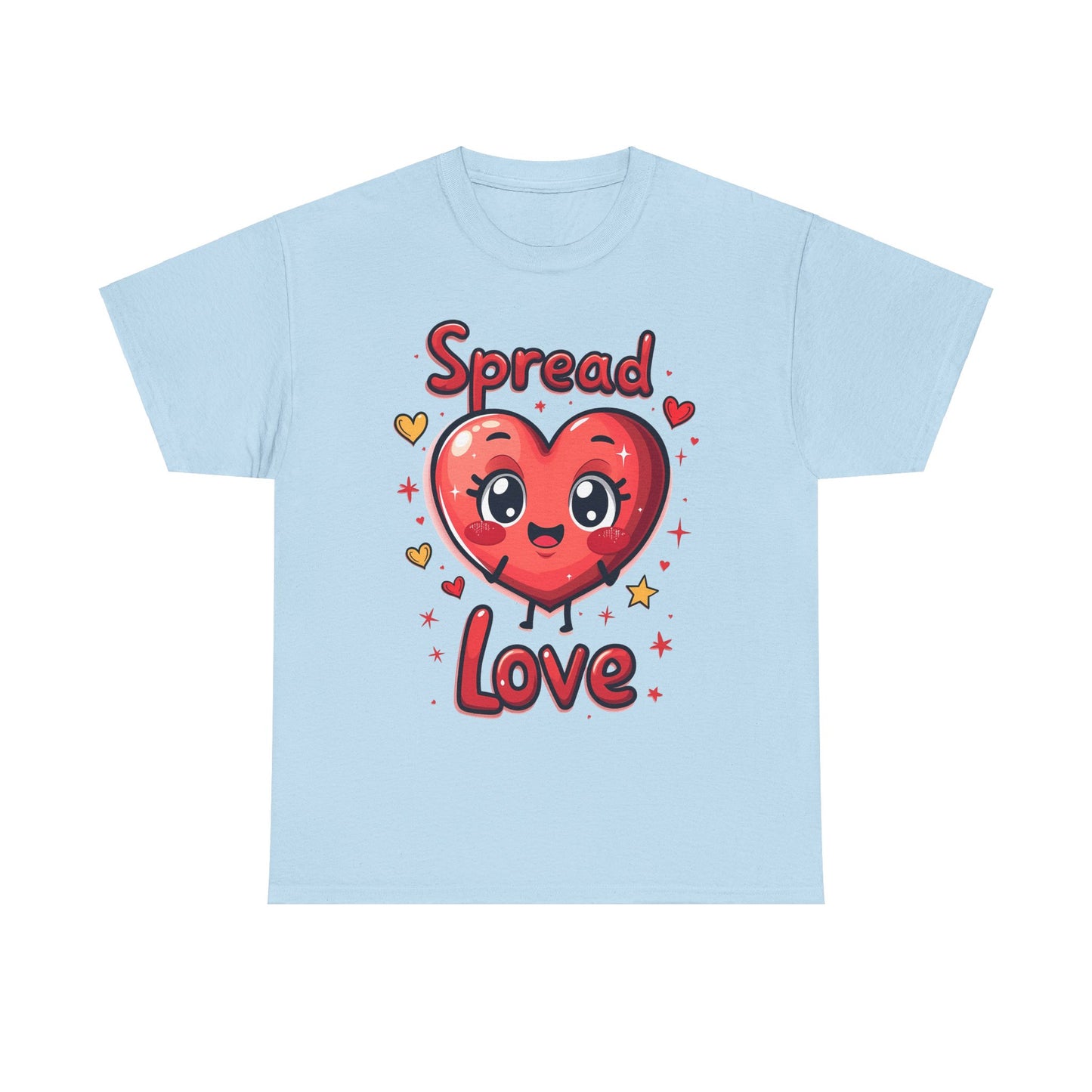 Spread Love Unisex Heavy Cotton Tee - Cute Heart Design