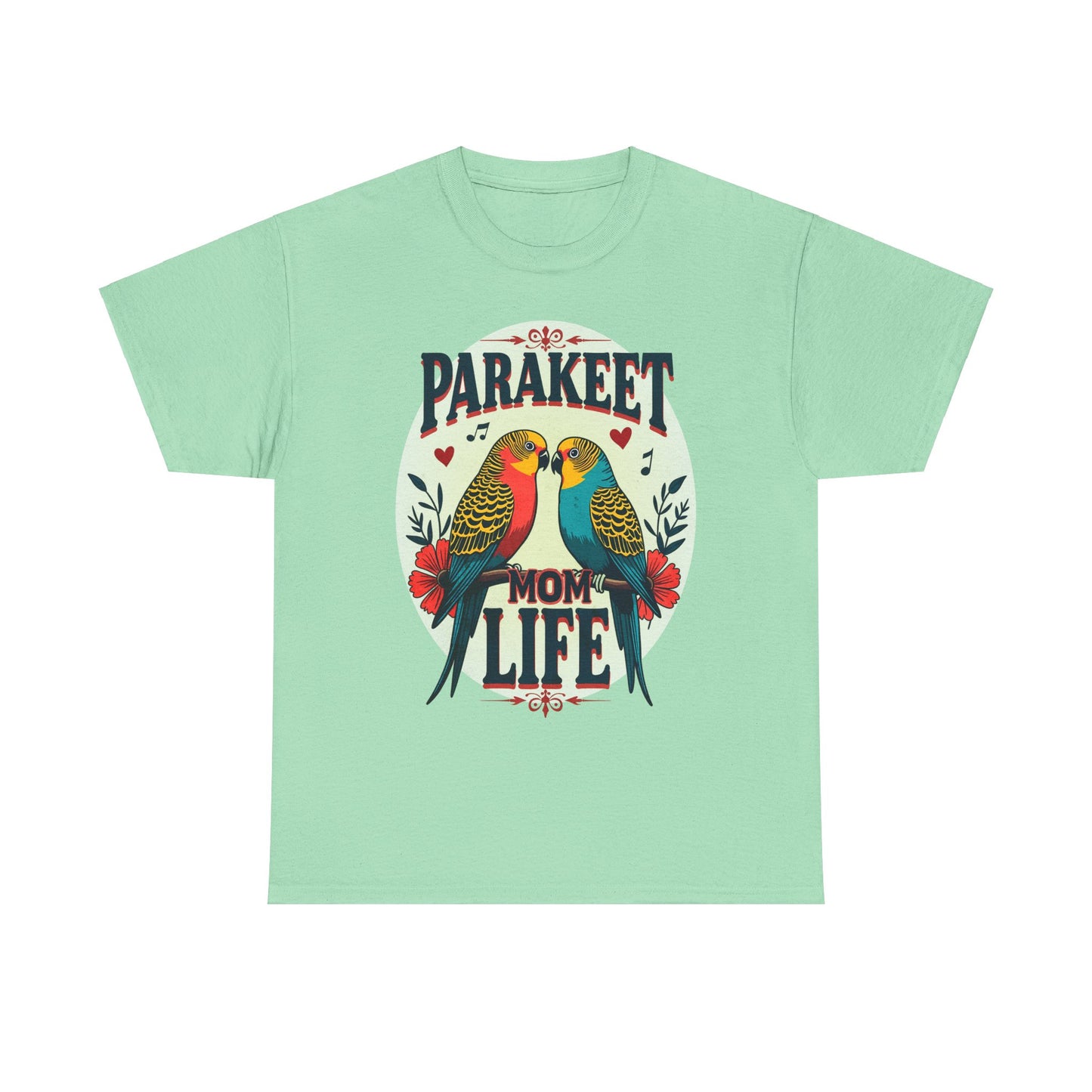 Parakeet Mom Life Unisex Heavy Cotton Tee - Perfect Gift for Bird Lovers