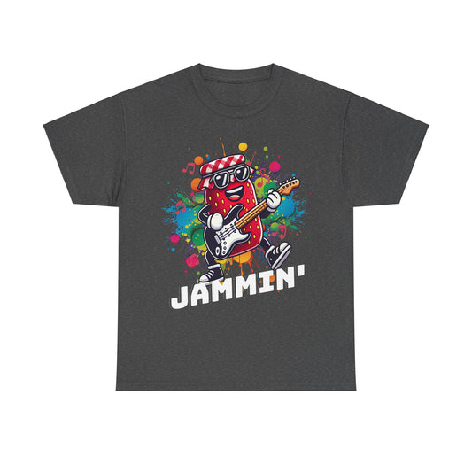 Jammin' Unisex Heavy Cotton Tee - Rock Your Vibe with Colorful Music Design