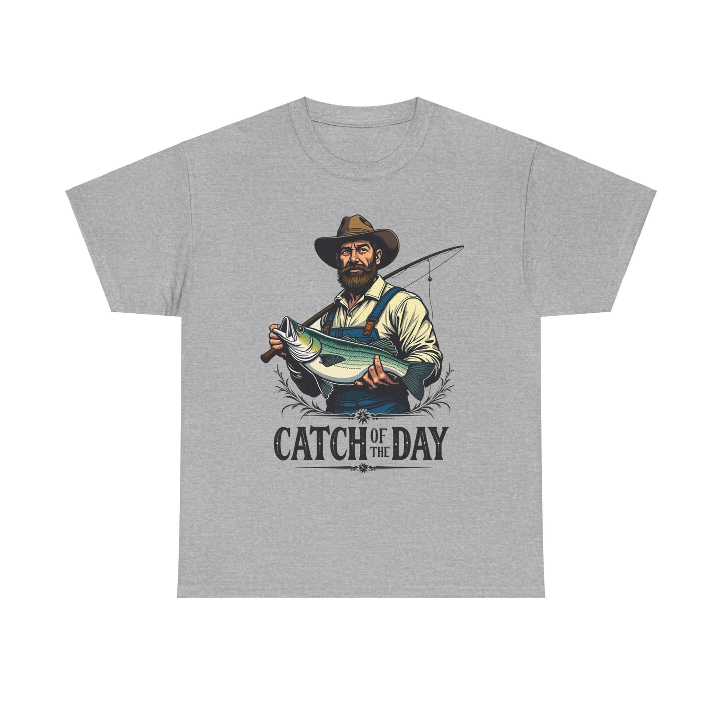 Catch of the Day Fishing Tee - Unisex Heavy Cotton Graphic T-Shirt