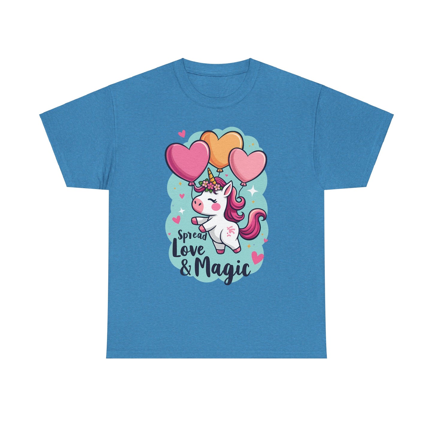 Unisex Heavy Cotton Tee - Spread Love & Magic Unicorn T-Shirt