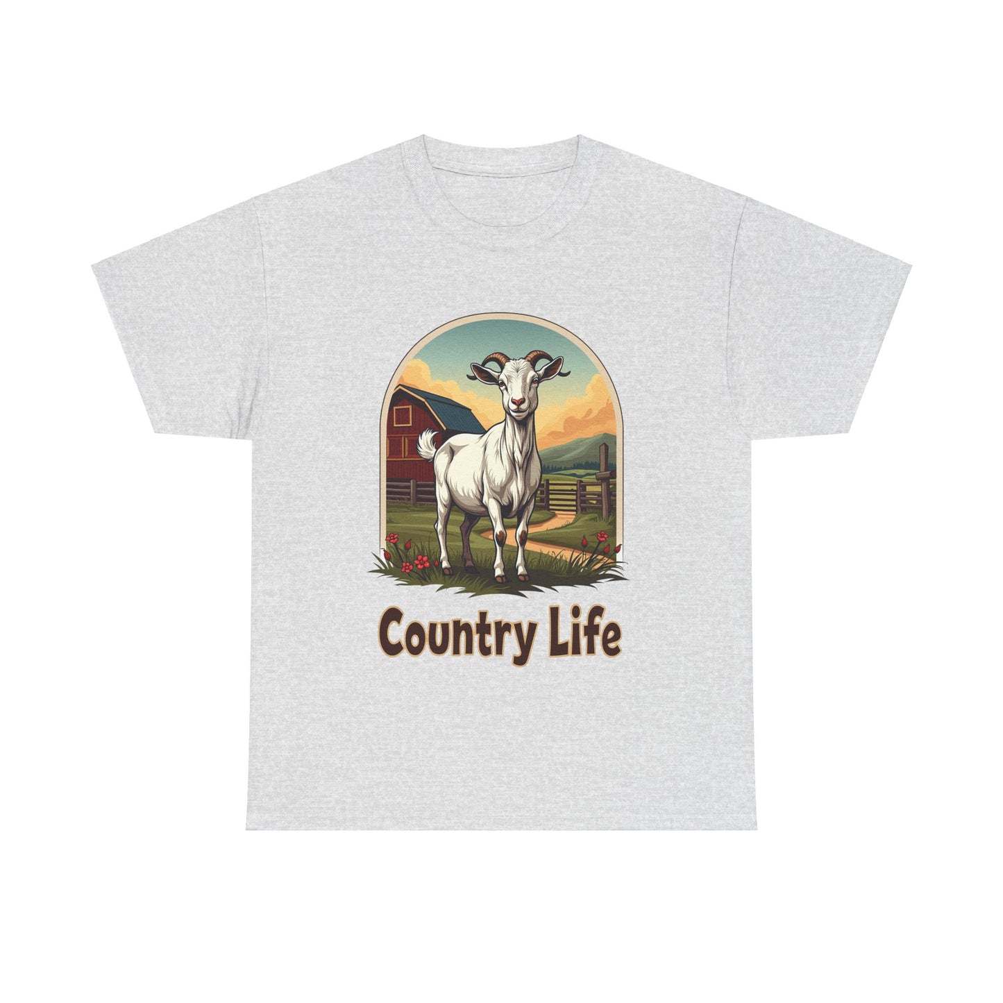 Country Life Unisex Heavy Cotton Tee - Rustic Farm Animal Graphic T-Shirt