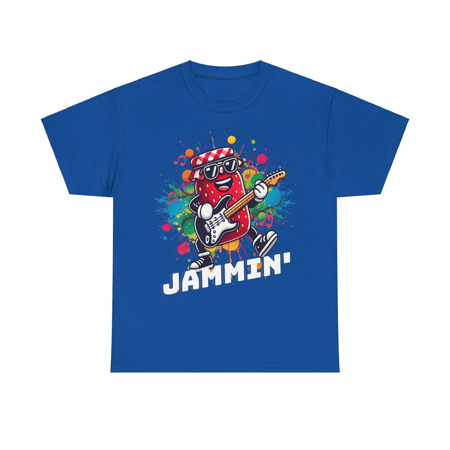 Jammin' Unisex Heavy Cotton Tee - Rock Your Vibe with Colorful Music Design