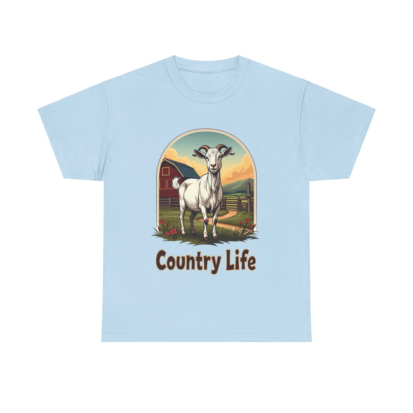 Country Life Unisex Heavy Cotton Tee - Rustic Farm Animal Graphic T-Shirt