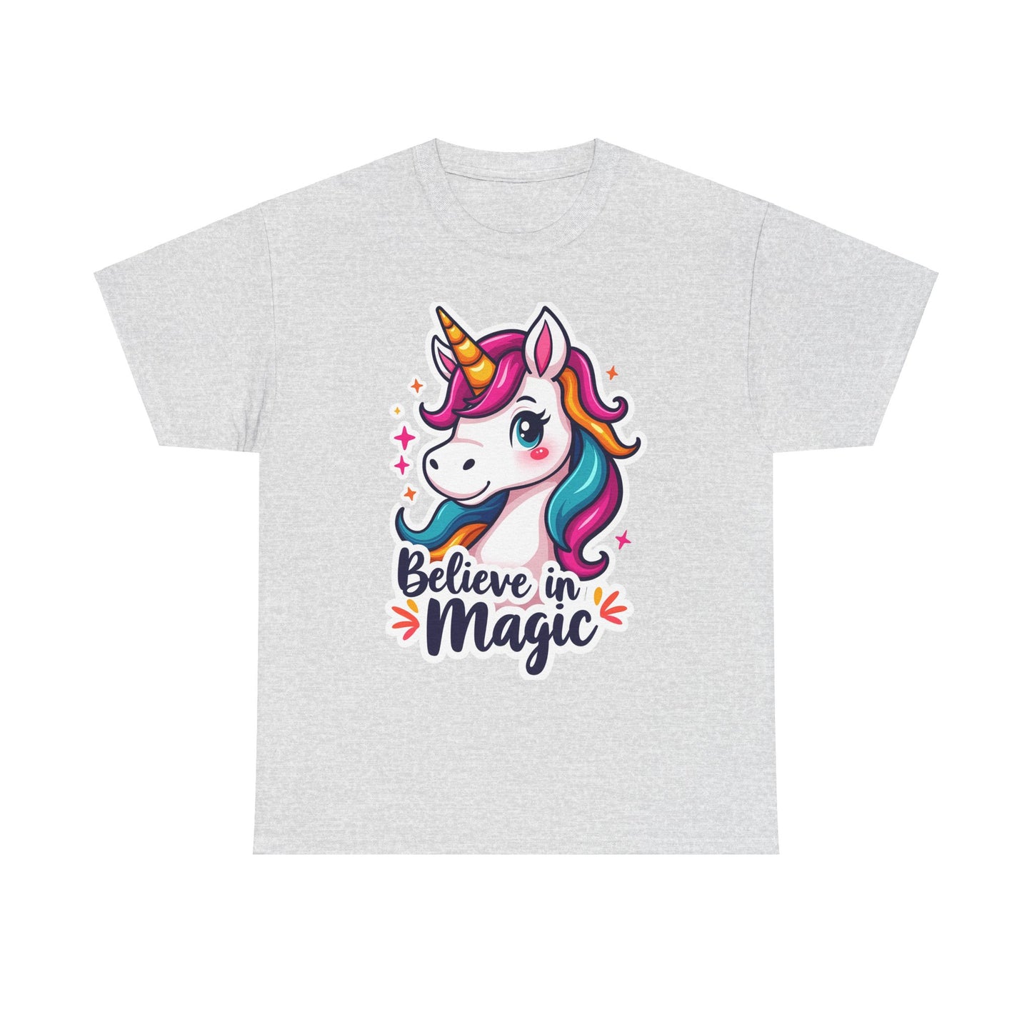 Believe in Magic Unicorn Tee - Unisex Heavy Cotton T-Shirt