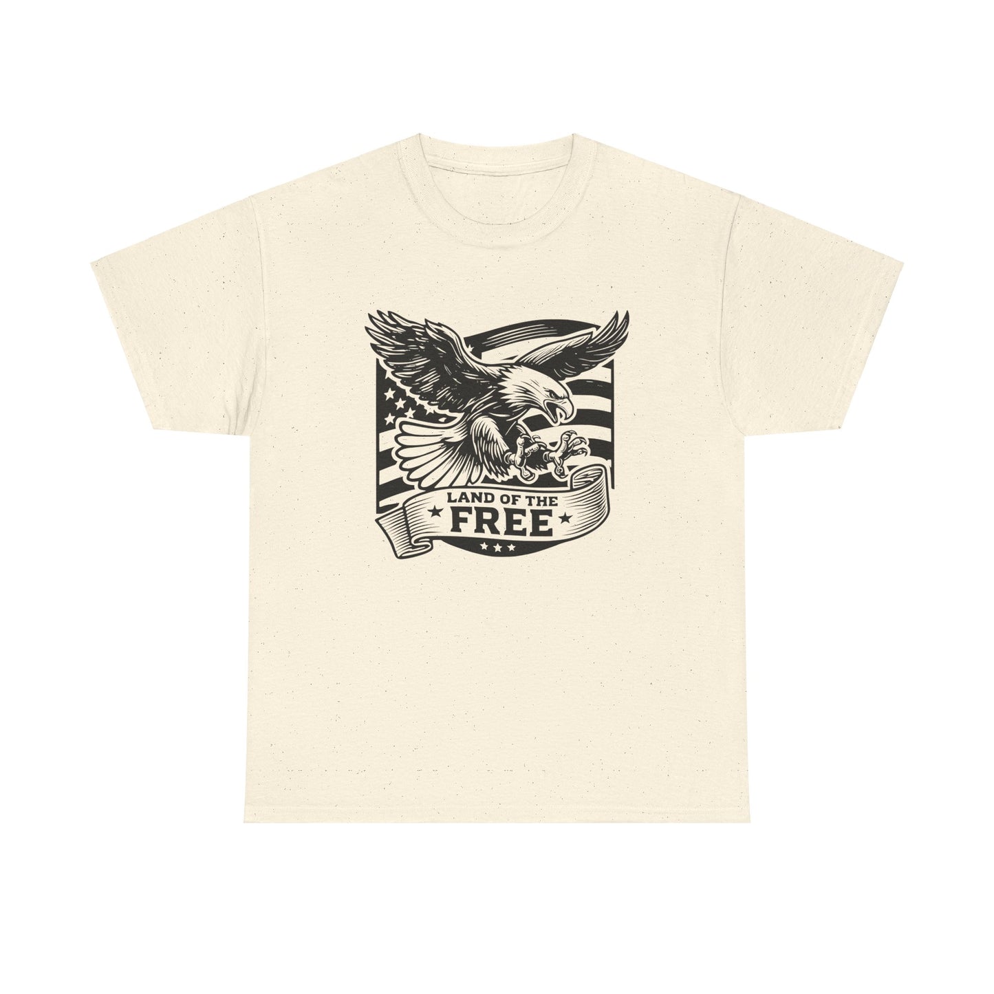 Patriotic Eagle Unisex Heavy Cotton Tee - 'Land of the Free' Graphic Shirt