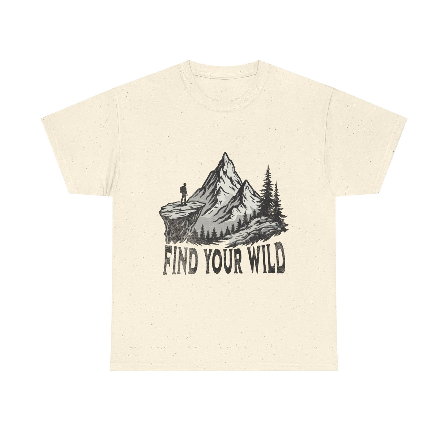 Find Your Wild Unisex Heavy Cotton Tee - Adventure Mountain Graphic Shirt