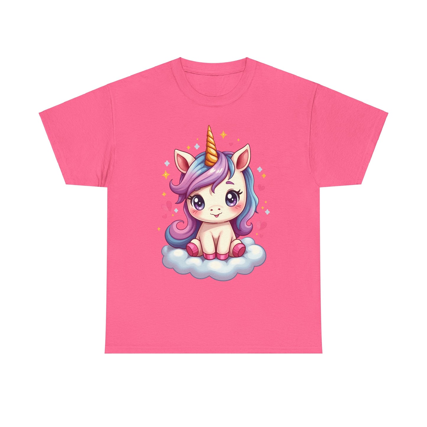 Cute Unicorn Heavy Cotton Tee for Kids & Teens - Perfect Gift for Birthdays and Celebrations