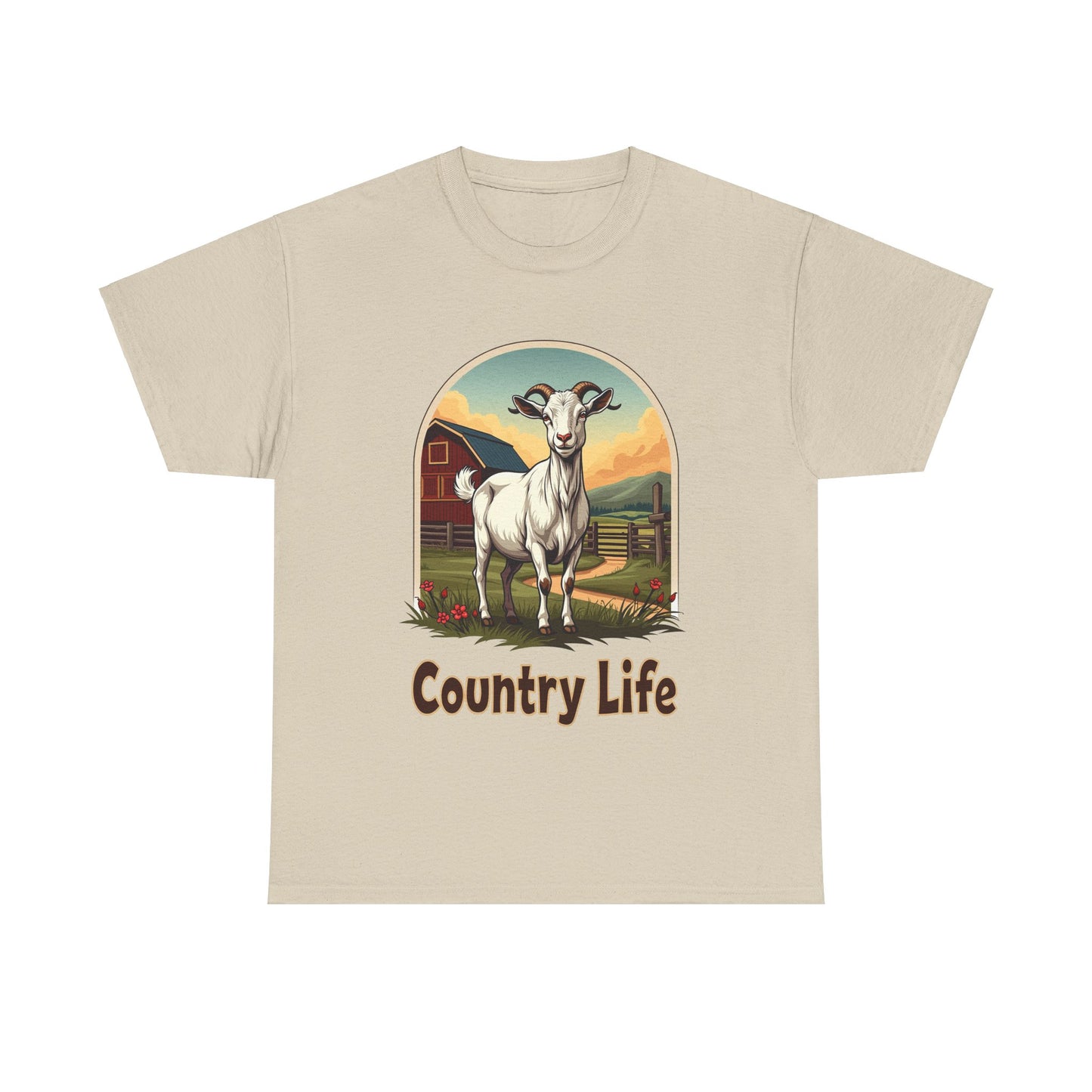 Country Life Unisex Heavy Cotton Tee - Rustic Farm Animal Graphic T-Shirt