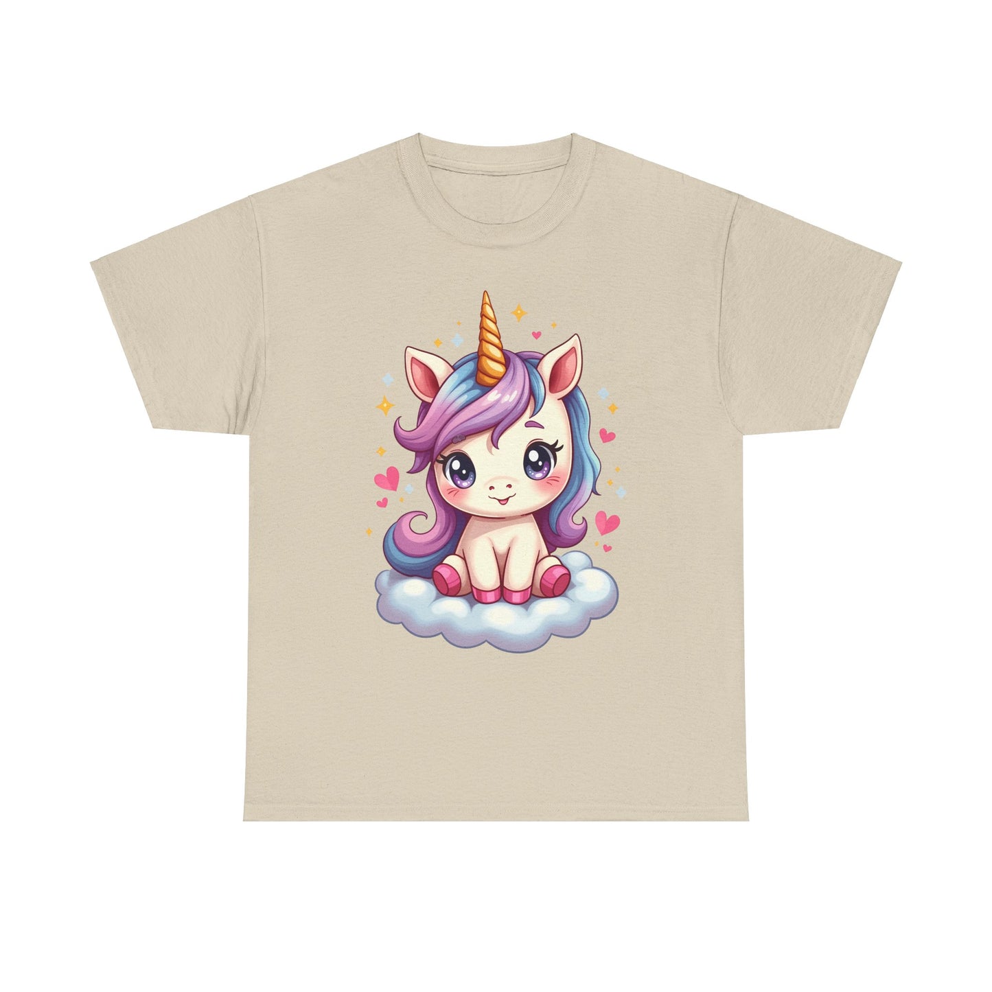 Cute Unicorn Heavy Cotton Tee for Kids & Teens - Perfect Gift for Birthdays and Celebrations