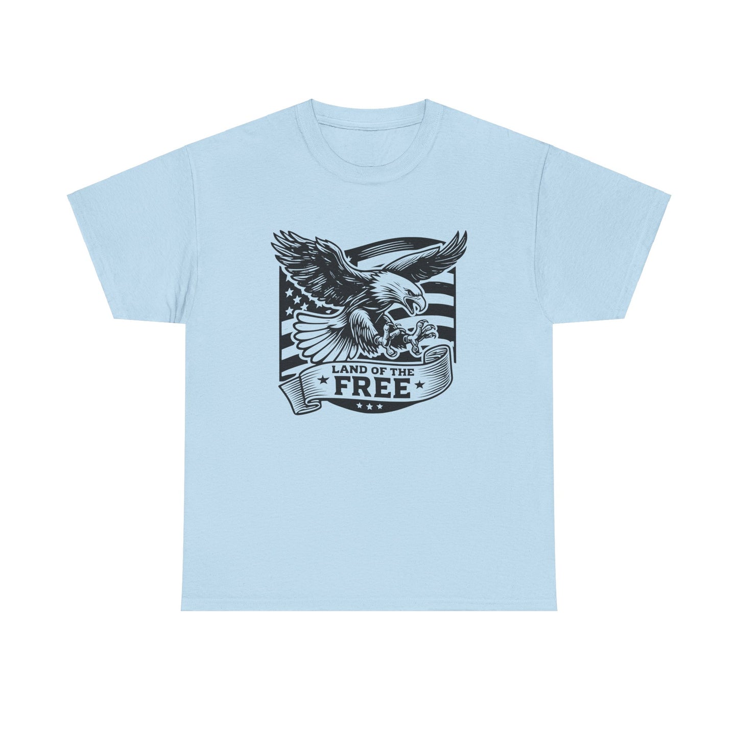 Patriotic Eagle Unisex Heavy Cotton Tee - 'Land of the Free' Graphic Shirt