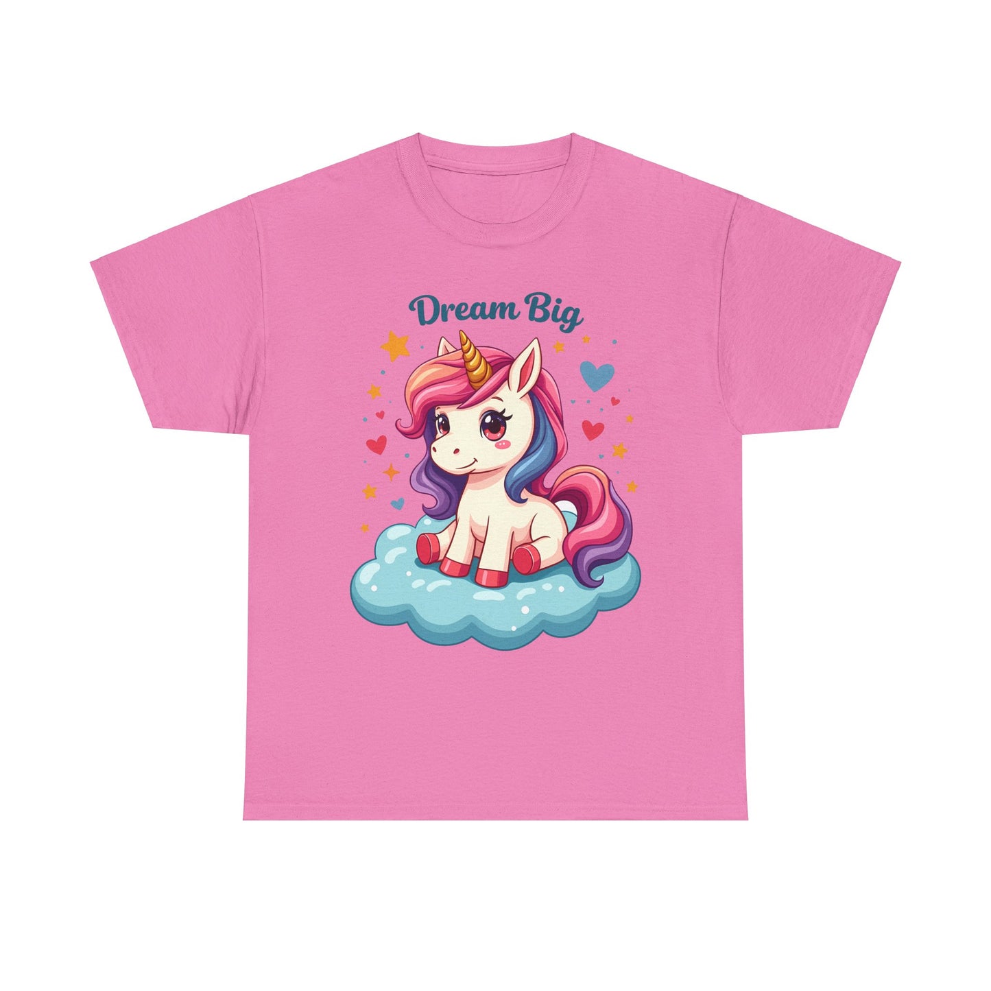 Dream Big Unicorn Unisex Heavy Cotton Tee - Cute & Comfy T-Shirt for Kids and Teens