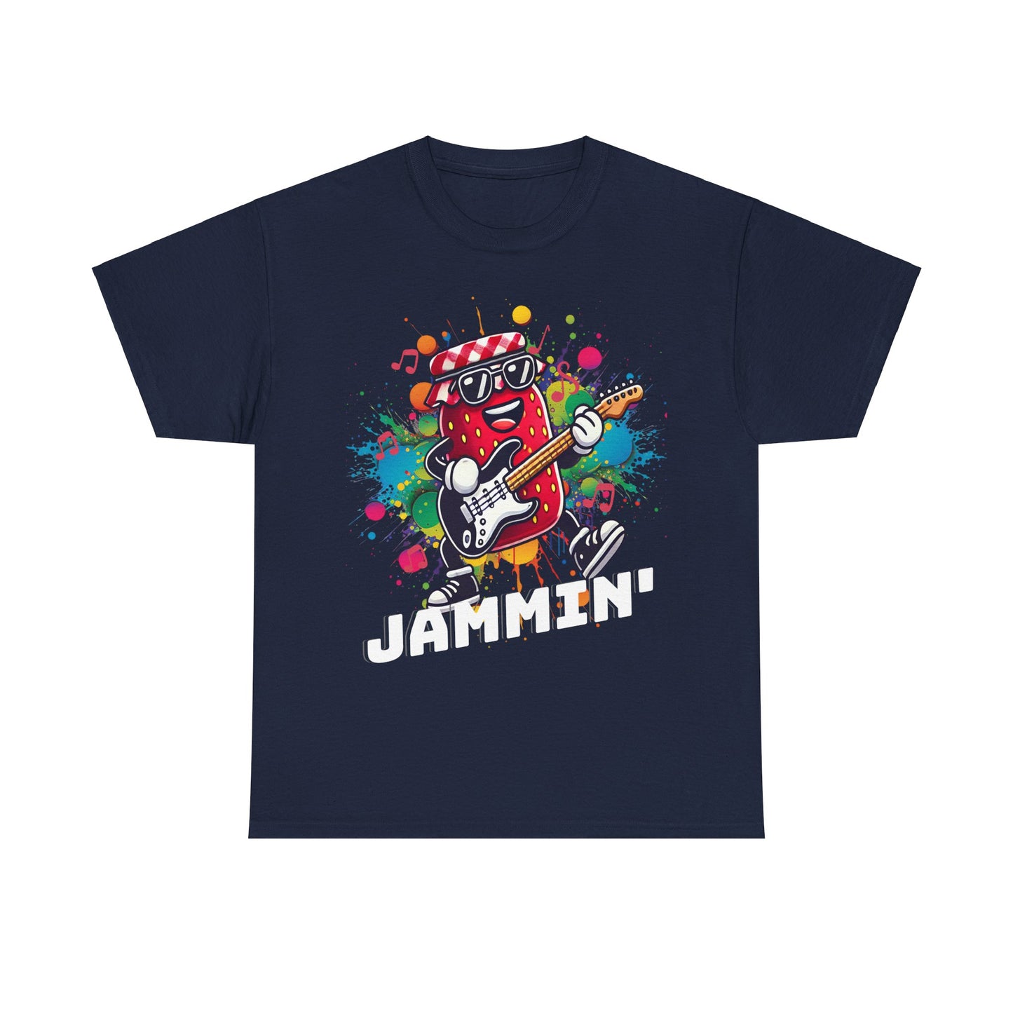 Jammin' Unisex Heavy Cotton Tee - Rock Your Vibe with Colorful Music Design