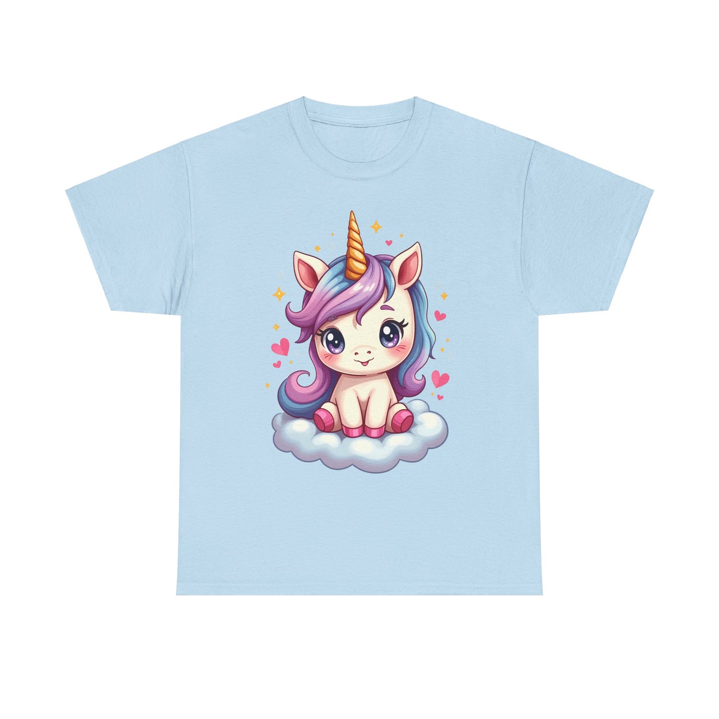 Cute Unicorn Heavy Cotton Tee for Kids & Teens - Perfect Gift for Birthdays and Celebrations