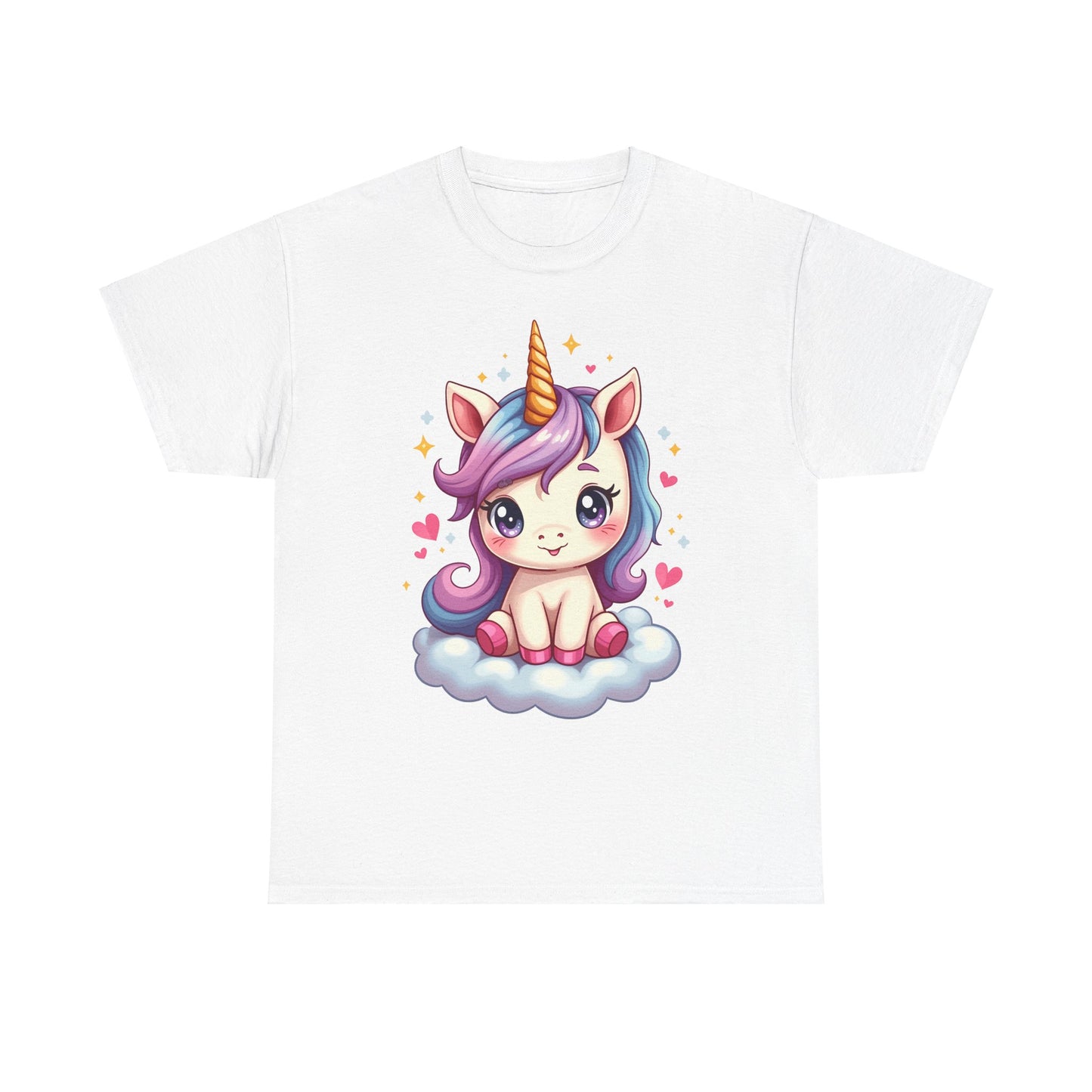 Cute Unicorn Heavy Cotton Tee for Kids & Teens - Perfect Gift for Birthdays and Celebrations