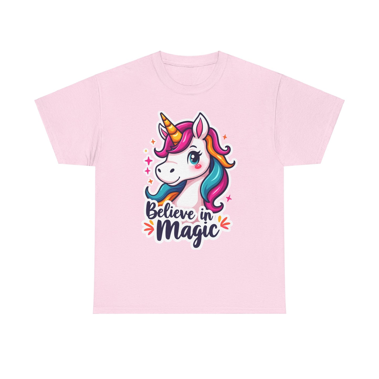 Believe in Magic Unicorn Tee - Unisex Heavy Cotton T-Shirt